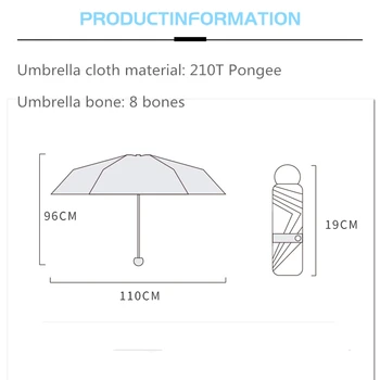9 barev Přenosné deštník Muži, Mini Pocket 5-skládací Deštník, Déšť Ženy Černá Nepromokavá Cestovní Slunečník odolný proti Větru Deštník