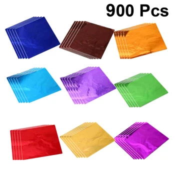 900pcs Barevné Hliníkové Fólie Čokoláda Balicí Papír Čaj Balicí Papír, Dárkový Potravinový Balíček Papíru Svatební Party Candy Balení