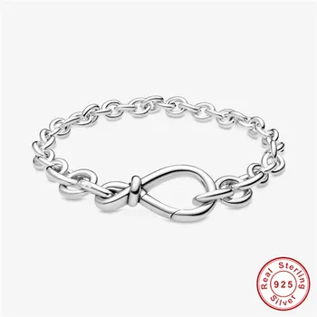 925 Sterling Silver pandora Náramek Věčnosti, Symbol, Květ, Uzel, Řetěz Nový DIY Luxusní Žena, Romantický Temperament