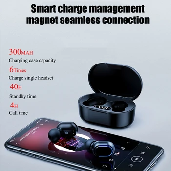 A7S TWS bezdrátová sluchátka E7S Bluetooth 5.0 sluchátka Stereo sportovní Sluchátka Headset Handsfree S Mikrofonem Headset Nabíjení Případ