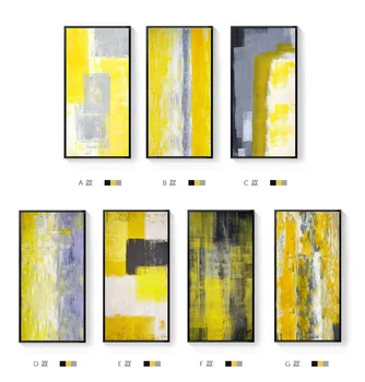 Abstraktní Plátno Obraz, Plakát a Tisk Nordic Obývací Pokoj Ložnice Žluté Módní Design Umění Zdi Velký Obraz Home Decor Art