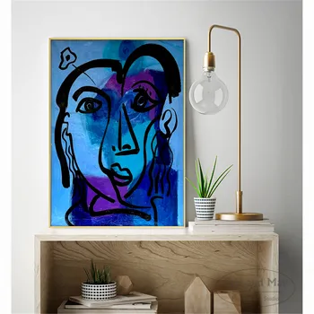 Abstraktní Tvář Picasso Art Canvas Art Vytisknout Obraz Moderní Nástěnné Obrázky Pro Obývací Pokoj Domácí Výzdoba, Dekorativní Plakáty Bez Rámu