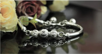 ANENJERY 925 Sterling Silver, hodně Štěstí Převod Korálky Zvony Náramky A Náramky Pro Ženy, dárek na Valentýna S-B23