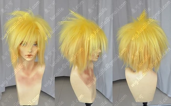 Anime NARUTO Namikaze Minato Citronově Žluté Syntetické Vlasy Cosplay Kostým Paruka + Čepice Paruka