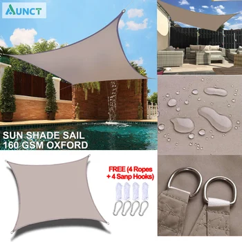 Aunct 5x6m 300D Oxford Squre Sun Shade plachty roleta krytí bazénu, Opalovací krém markýzy venkovní nepromokavé plachty odstín látky altán baldachýn