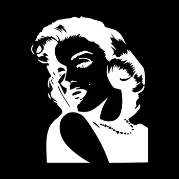 Auto Samolepka Klasická Postava Marilyn Monroe PVC Auto Dekorace, Doplňky, Samolepky Kreativní Vodotěsné, Černé/bílé,16 cm*13cm