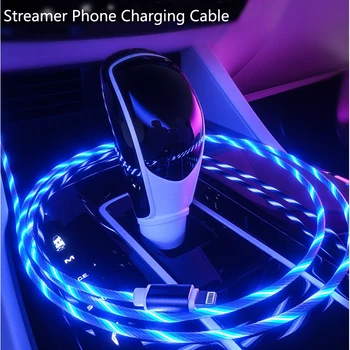 Auto Zářící Kabel Mobilní Telefon Nabíjecí kabel LED světlo USB Nabíječka Pro Audi A3 A4 A5 A6 A7 A8 B6 B7 B8 C5 C6 TT Q3 Q5 Q7 S3 S4