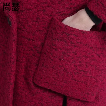 AYUNSUE Abrigos Krátký Vlněný Kabát Ženy korejské Volné Kabáty Vlněné Směsi dámský Kabát Módní Casaco Feminino Kabát KJ178