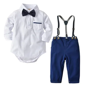 Baby Boy Suit Zimní kojenecké Oblek Děti je Gentleman Dlouhý Rukáv Tričko + Kalhoty + Gentleman s motýlkem 3ks Baby Boy Oblečení