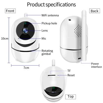 Baby Monitor, IP Kamera, Automatické Sledování HD 1080p Domácí Wi-fi Kamery Dohled Bezpečnostní CCTV Kamery Děti Doprovázet Robot