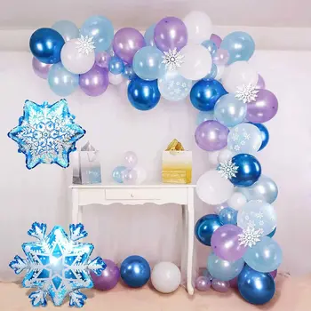 Balónková Girlanda Arch Sada Ice Snow Modré Bílé Balónky Pack pro Svatby, Narozeniny, Miminko Rozlučka Pozadí Dekor