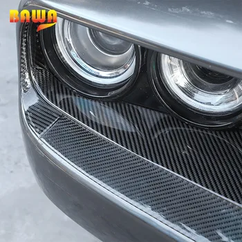 BAWA Měkké Uhlíkové Vlákno Samolepky na Auto Přední Mřížka Světlometu Dolní Panel Dekorační Lišta Příslušenství Pro Dodge Challenger+