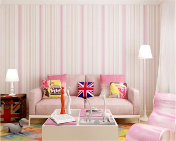 Beibehang Středomořské modré pruhované 3d tapety non-tkané ložnice růžový obývací pokoj pozadí stěny papel de parede tapety