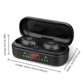 Bezdrátová Sluchátka Bluetooth V5.0 TWS hi-fi Stereo Podobné Vzduchu Pod Dotykové Ovládání, Sluchátka s Mikrofonem V8 Pro Xiaomi Huawei