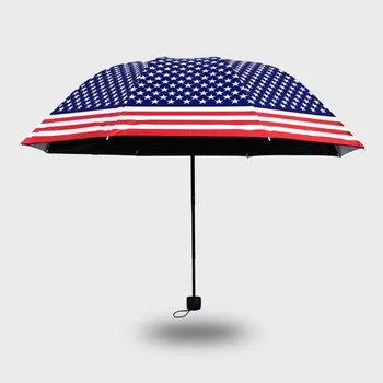 BLA Tvůrčí Vlastní Americkou Vlajku Skládací Deštník, Déšť, uv záření Vysoce Kvalitní Deštník Pro Ženy Větruodolný Deštníky, Slunečníky YS281