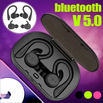 Bluetooth 5.0 Odnímatelné držáky za uši Sluchátka TWS Bezdrátové IPX7 Vodotěsná Sportovní Sluchátka HD Heavy Bass sluchátka Headset pro Telefon