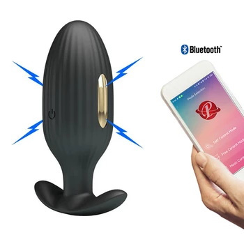 Bluetooth APP Ovládání Elektrickým Proudem Klitorisu G Spot Vibrátor, anální kolíky Vibrační, Anální Vibrátor, Dospělý Sex Hračky Pro Páry