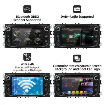 Bosion Android 10 auto dvd pro Ford Mondeo focus S-max smax Kuga, c-max, gps, inteligentní rádio, video, wifi, BT SWC multimediální přehrávač