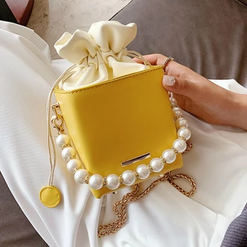 Box Tvar PU Kůže Crossbody Tašky pro Ženy 2020 Šňůrky Sladké Rameno Ženské Kabelky Cestovní Letní Cross Tělo Bag