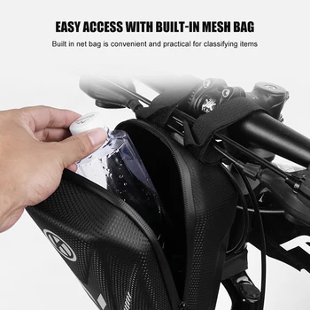 Brašna Hard Shell Vodotěsné Bike Taška na Řidítka s Reflexními Proužky Vyvážení Vozu Kolo Rám Tašky Příslušenství