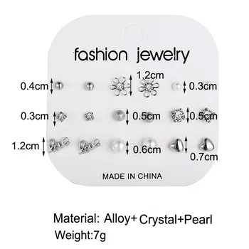 Bílé Crystal Stud Náušnice Pro Ženy Šperky Kamínky Piercing Náušnice kit Pack spousta Bijouteria brincos Dárek