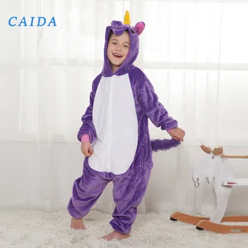 CAIDA dětské oblečení na Spaní Pro Kluky, Holky Unicorn Pyžamo Flanelové Děti Stich Unicornio Pyžama Sada Zvířat v Zimě Dropshipping
