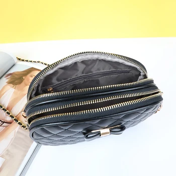 CAIOAIFEI móda diamond mříž messenger tašky pro ženy 2019 luk dámy kabelky Multi-layer pocket ženy taška přes rameno kabelka