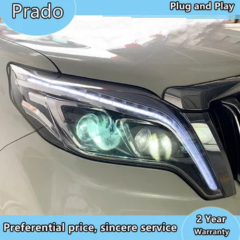 Car styling pro Toyota-2017 Prado LED světlomet LED DRL Hid Lampy Angel Eye Bi-Xenonové dvojitý paprsek světlometů Příslušenství