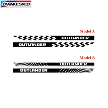 Car Styling Závodní Mříže Obtisky Auto Dveře, Boční Sukně Dekor Samolepky Sport Pruhy Pro Mitsubishi Outlander 2008-2019