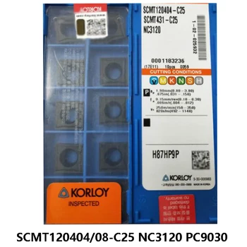 Carbide Vložky pro Ocel SCMT 120404 SCMT120404-C25 SCMT120408-C25 PC9030 NC3120 Nástroje na Soustružení Soustruh, Fréza Originální CNC