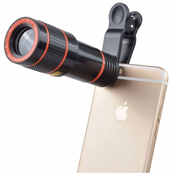 Clip-on 12x Telefon Objektiv Optický Zoom HD Teleobjektiv Fotoaparát Makro Objektivu Kit Pro Univerzální Mobilní Telefon, Smartphone Dalekohled zaměřit Len