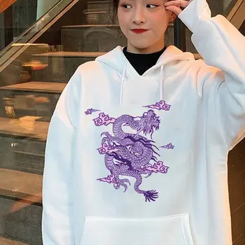 Cool Dragon plus velikost Tisku Svetr pro Ženy nadrozměrné topy Mikina Pulovry Ležérní Mikiny harajuku korejský styl oblečení