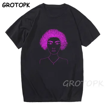 Cool Melaninu Černá Dívka Tisk Ženy T-shirt Harajuku T-košile pro Ženy Black Girl Magic Letní Hip Hop T-Shirt Tee Shirt Femme