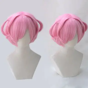DDLC Doki Doki Literatury Klubu Natsuki Paruky Růžové Krátké Tepelně Odolné Syntetické Vlasy Cosplay Kostým Paruka + Cap