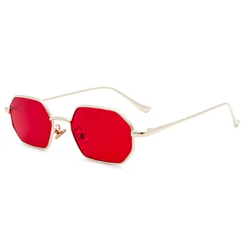 Design značky sluneční Brýle Muži Ženy Malý Rám Kovové Sluneční brýle Vintage Náměstí sluneční Brýle UV400 Odstíny Brýle Oculos de sol