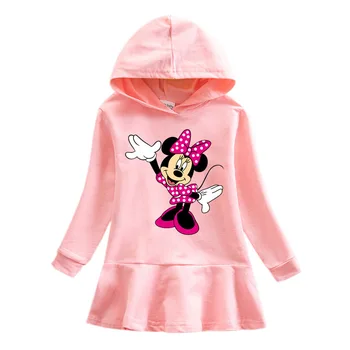 Disney Minnie Čistý kabát Jarní a Podzimní Šaty dívka kabát s Kapucí dětské Dlouhý Rukáv s Kapucí Princezna Šaty