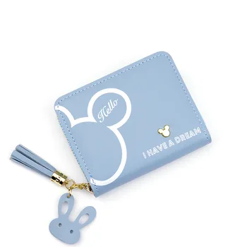 Disney new Mickey peněženku karikatura mince kabelku dámy krátké střapec na zip malé karty taška mini studentka kůže ženy peněženku