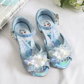 Disney ženy sandály 2020 nové letní dětský rybí ústa boty dívky crystal boty Frozen elsa 2 Princezna boty