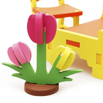 Domeček pro panenky dekorace mini simulace nábytek 3D dřevěné ručně vyráběné sestavy puzzle vzdělávací hračky předstírat, hrát hračka pro děti