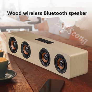 Domácí kino hi-fi Dřevěné Bezdrátový Bluetooth Reproduktor Subwoofer Kombinace fi Systém Reproduktorů Bass Music Center Sound bar pro TV PC