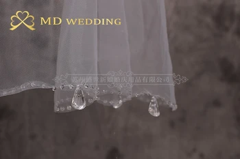 Doprava zdarma Jednu Vrstvu Crystal Edge Lištování Svatební Závoj Svatební Závoj Hřeben Mantilla Svatební Doplňky MD3046