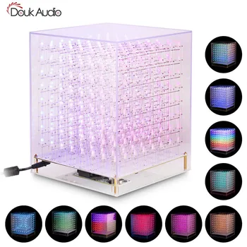 Douk Audio RGB LED Cube 8x8x8 3D Full Color DIY KIT/ Hotové Hudební Spektrum