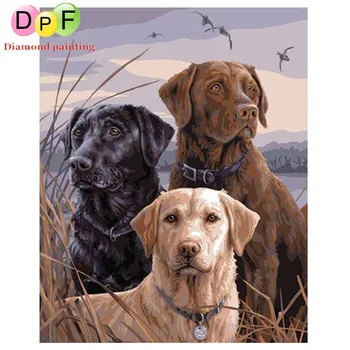 DPF Diamond Výšivky mozaika Vzor DIY 5D Diamond malování diamante obraz psa zeď dekor ručně vložit malování
