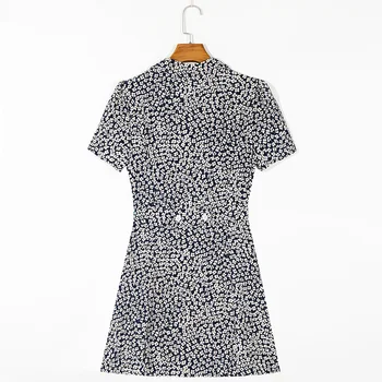 Dámy Šaty Pro Ženy Letní Krátký Rukáv V Neck Mini Šaty, Ženy Šaty Letní 2020 Vintage Řádku Tisk Květinové Šaty