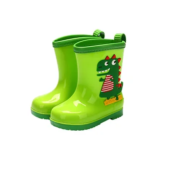 Déšť Boty Dětské Zimní Dívka Roztomilé 3D Dinosaur dětské Chlapci Boty Plyšové Teplé Kotníkové Nepromokavé PVC Batole Vody Boty Rainboots