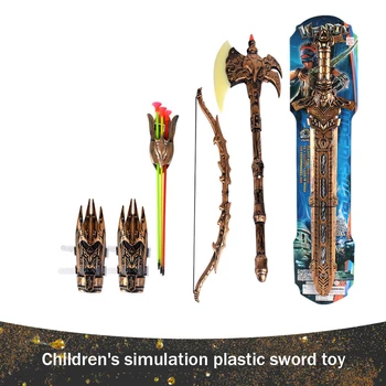 Dětská Hračka Meč, Luk A Šíp Rytíř Plastový Štít Zbraň, Chlapec Simulace Šermíř Model Zbraně