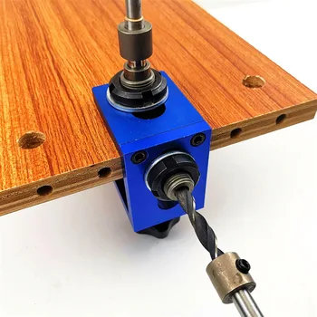 Dřevo Doweling Jig hliníkové Jig Pocket Díra Kit Systém 6/8/15mm Vrták Pro Tesařské Hmoždinky Klouby Dřevoobráběcí nástroje