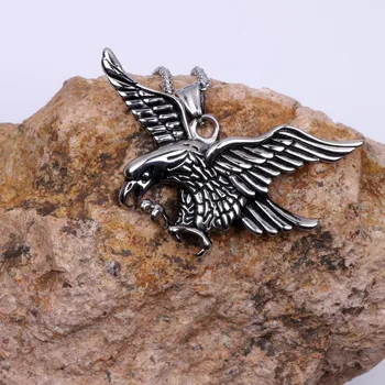Eagle Přívěšek Náhrdelník Šperky Stříbrné Barvy Z Nerezové Oceli, Zvíře Kouzlo Řetěz Náhrdelník Náhrdelník Pro Muže A Ženy