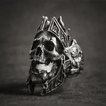 EYHIMD Jedinečné Bohy Války Ares Lebka Kroužky Punk Rock Warrior 316L Nerezové Oceli Ring Pánské Motorkářské Šperky