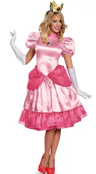 Fantasia Halloween Pro Dospělé Princezna Peach Pink Fancy Šaty
